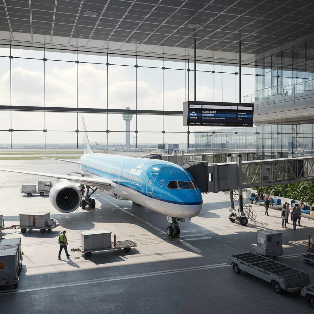 KLM aircraft at airport gate