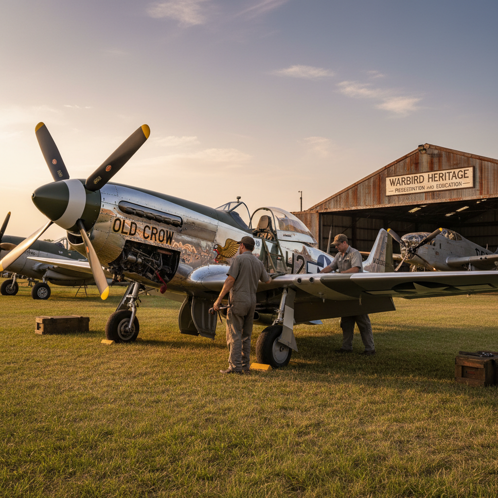 Vintage military aircraft on ground