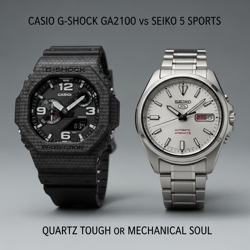 Casio G-Shock GA2100 vs Seiko 5 Sports — Quartz Tough or Mechanical Soul
